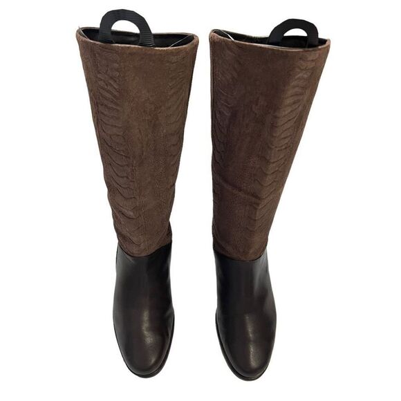 Markon Shannon Size 8 Women's Leather Snakeskin Embossed Pull On Boots - Picture 4 of 8